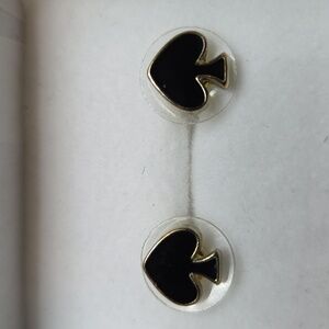 KATE SPADE Earrings Black Spades Gold Plated With Disk Back Closures